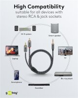 Audio Adapterkabel AUX, 3,5-mm-Klinke zu Stereo-Cinch-Stecker, 1 m
