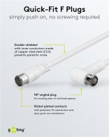 Gewinkeltes SAT-Antennenkabel (80 dB), doppelt geschirmt - 1,5 Meter - F-Stecker (Quick) > F-Stecker (Quick) 90° (vollständig geschirmt)