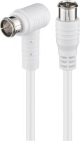 Gewinkeltes SAT-Antennenkabel (80 dB), doppelt geschirmt - 1,5 Meter - F-Stecker (Quick) > F-Stecker (Quick) 90° (vollständig geschirmt)