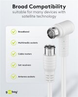 Gewinkeltes SAT-Antennenkabel (80 dB), doppelt geschirmt - 1,5 Meter - F-Stecker (Quick) > F-Stecker (Quick) 90° (vollständig geschirmt)