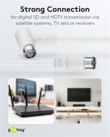 Gewinkeltes SAT-Antennenkabel (80 dB), doppelt geschirmt - 1,5 Meter - F-Stecker (Quick) > F-Stecker (Quick) 90° (vollständig geschirmt)