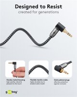 Audio Verbindungskabel AUX, 3,5 mm stereo, 90°, 0,5 m