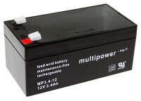 Multipower - MP3.4-12 - 12 Volt 3400mAh Pb - Blei-Akku (VdS) AGM, Standard, Faston 4,8 mm