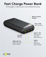 Schnelllade-Powerbank 20.000 mAh (USB-C™ PD, QC 3.0)