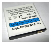 Ersatzakku - Samsung Galaxy I9000 - 3,7 Volt 1250mAh Li-Ion