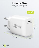 USB-C™ PD GaN Schnellladegerät (25 W) weiß