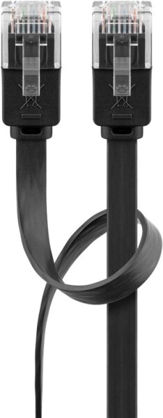 CAT 6 Flach-Patchkabel, U/UTP, schwarz