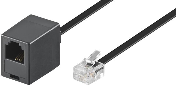 goobay - Modularverlängerungskabel - Kupferkaschierter Aluminiumleiter (CCA), RJ11/RJ14-Stecker (6P4C) > RJ11-Buchse (6P4C)