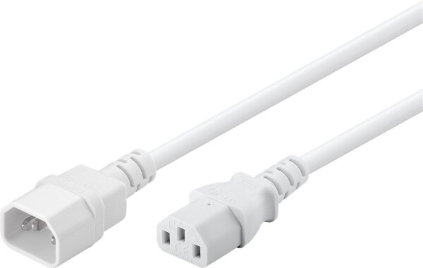 Kaltgeräte Verlängerungkabel, 3 m, Weiß