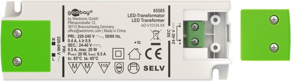 LED-Konstantstrom-Trafo 500 mA/20 W