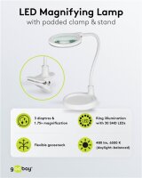 LED-Stand-/Klemm-Lupenleuchte, 6 W, weiß