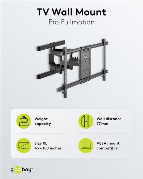 TV-Wandhalterung Pro FULLMOTION (XL)