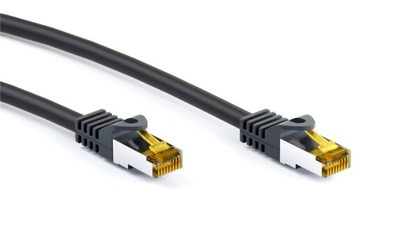 RJ45 Patchkabel CAT 6A S/FTP (PiMF), 500 MHz mit CAT 7 Rohkabel, schwarz