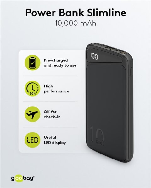 Powerbank Slimline 10.000 mAh