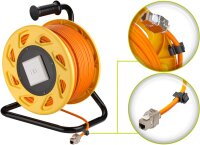 Mobile RJ45 Netzwerk Kabeltrommel, orange