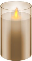 3er-Set LED-Echtwachs-Kerzen im Glas