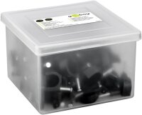 goobay - Kabelschelle 14 mm, schwarz - Befestigung für Kabel mit Durchmesser bis 14 mm -100 Stk. in Box