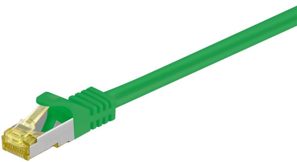 RJ45 Patchkabel CAT 6A S/FTP (PiMF), 500 MHz mit CAT 7 Rohkabel, grün