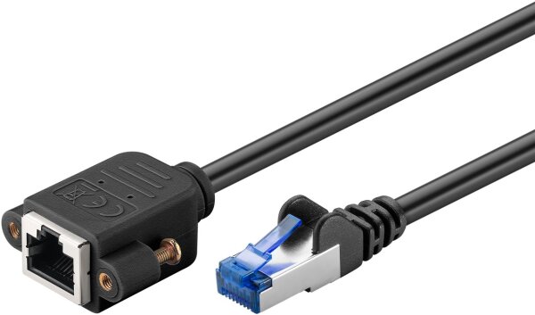 CAT 6A Verlängerungskabel, S/FTP (PiMF), schwarz