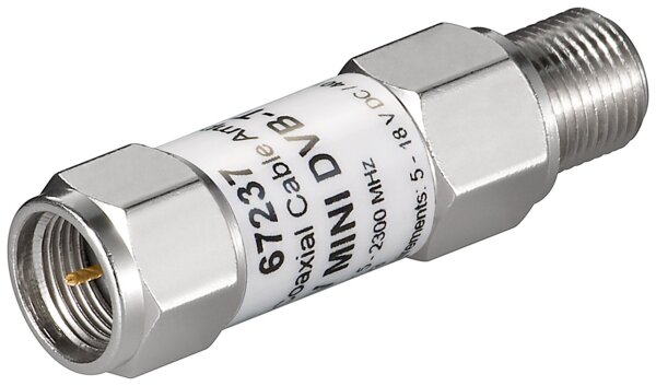 goobay - Mini Koaxialkabel-Verstärker 18 dB (DVB-T/SAT) - F-Stecker > F-Buchse