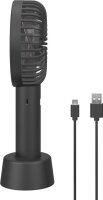USB-Handventilator mit Standfunktion, Schwarz