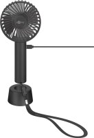 USB-Handventilator mit Standfunktion, Schwarz