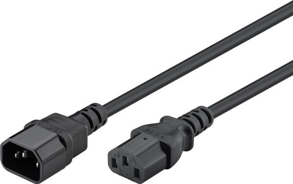 Kaltgeräte Verlängerungskabel, 5 m, schwarz