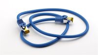 RJ45 Patchkabel CAT 6A S/FTP (PiMF), 500 MHz mit CAT 7 Rohkabel, blau
