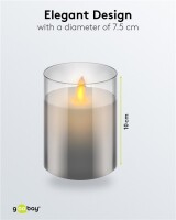 LED-Echtwachs-Kerze im Glas, 7,5 x 10 cm