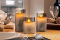 3er-Set LED-Echtwachs-Kerzen im Glas