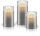 3er-Set LED-Echtwachs-Kerzen im Glas