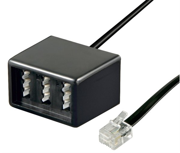 TAE Telefon-Adapter-Stecker - 3x TAE N/F/N- Buchse > RJ11/RJ14-Stecker (6P4C)