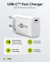 USB-C™ PD GaN Schnellladegerät (20 W) weiß