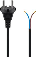 Universal Staubsauger Anschlusskabel 10 m, Schwarz - Konturenstecker (Typ C, CEE 7/17) > lose Kabelenden