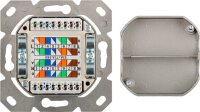 CAT-6-Unterputzdose (UP) - 2x RJ45-Anschlüsse, geschirmt, Klemmleiste für werkzeugfreie LSA-Montage