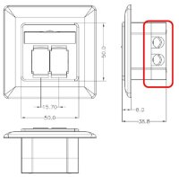 CAT-6-Unterputzdose (UP) - 2x RJ45-Anschlüsse, geschirmt, Klemmleiste für werkzeugfreie LSA-Montage