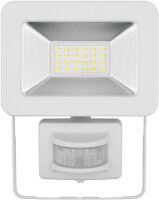 LED-Außenstrahler mit Bewegungsmelder 1700lm 20 W - weiß mit 1700 lm, neutralweißem Licht (4000 K), PIR-Sensor mit ON-/OFF-Funktion und M16-Kabelverschraubung, für den Außeneinsatz geeignet (IP44)