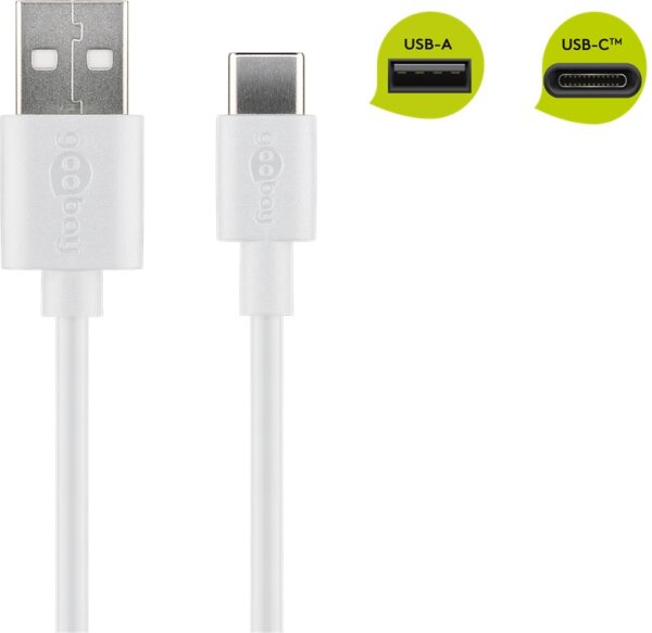 goobay - USB-C™ Lade- und Synchronisationskabel - 0,5 Meter - verbindet Geräte mit USB-C™- und USB-A-Anschlüssen miteinander