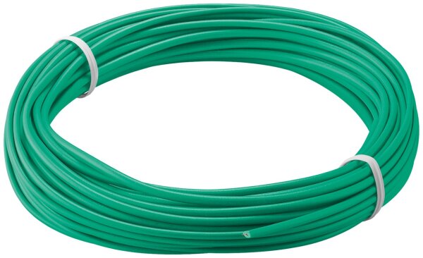 goobay - Kupferlitze isoliert, 10 m, grün - einadriges Kupferkabel, mehrdrähtig (18x 0,1 mm)