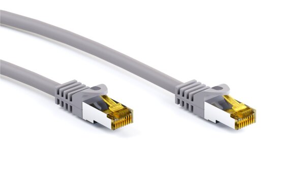 RJ45 Patchkabel CAT 6A S/FTP (PiMF), 500 MHz mit CAT 7 Rohkabel, grau
