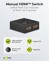 Manuelle HDMI™-Umschaltbox 2 auf 1 (4K @ 30 Hz)