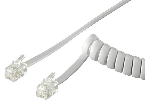 goobay - Telefonhörer-Spiralkabel - 4 Meter - Kupferkaschierter Aluminiumleiter (CCA), RJ10-Stecker (4P4C) > RJ10-Stecker (4P4C)