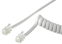 goobay - Telefonhörer-Spiralkabel - 4 Meter - Kupferkaschierter Aluminiumleiter (CCA), RJ10-Stecker (4P4C) > RJ10-Stecker (4P4C)