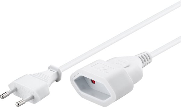 Verlängerungskabel Eurostecker, 2 m, weiß