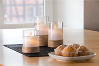 3er-Set LED-Echtwachs-Kerzen im Glas, weiß