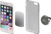 goobay - Magnethalterungs-Set Universal im Slim-Design zur einfachen und sicheren Befestigung mobiler Kleingeräte im Fahrzeug