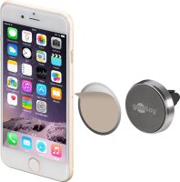 goobay - Magnethalterungs-Set Universal im Slim-Design zur einfachen und sicheren Befestigung mobiler Kleingeräte im Fahrzeug