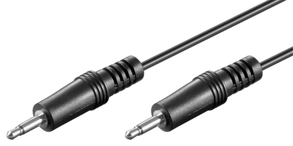 goobay - Audio Verbindungskabel AUX, 3,5 mm Mono - 1,5 Meter - Klinke 3,5 mm Stecker (2-Pin, mono) > Klinke 3,5 mm Stecker (2-Pin, mono)