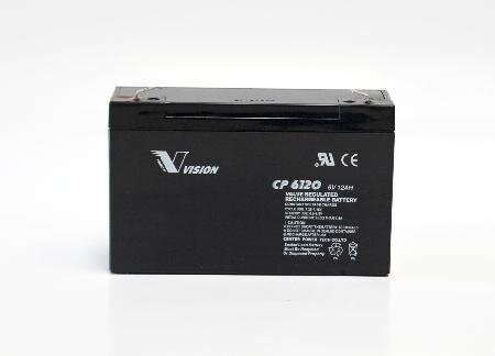 Vision - CP6120 - 6 Volt 12Ah Pb - Bleiakku Faston 6,3mm