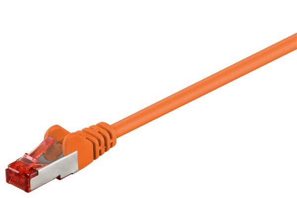 CAT 6 Patchkabel, S/FTP (PiMF), orange, 0,5m - Kupferkaschierter Aluminiumleiter (CCA)